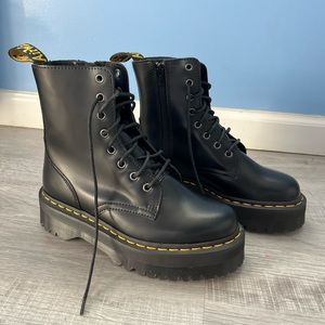 Dr. Martens Black Leather Platform Boots